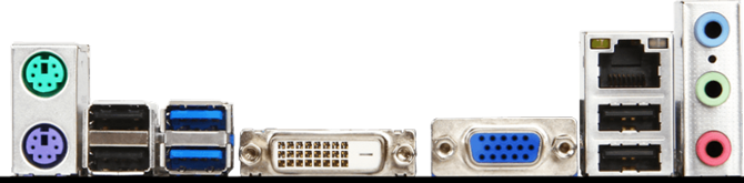 Обзор материнской платы MSI на задней панели