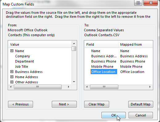 Пользовательское поле Outlook