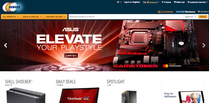 Скриншот Newegg