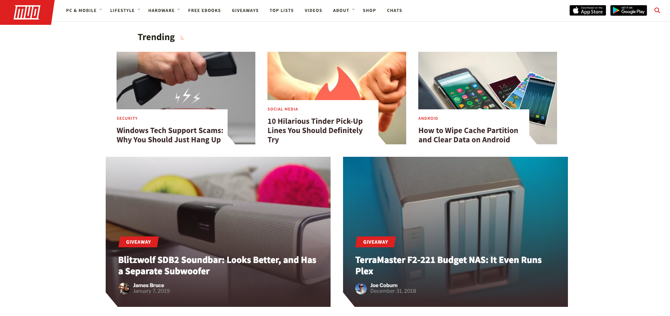 Скриншот MakeUseOf