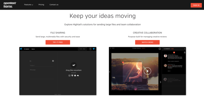 Скриншот Hightail