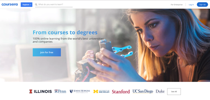 Скриншот Coursera