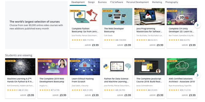 Скриншот Udemy