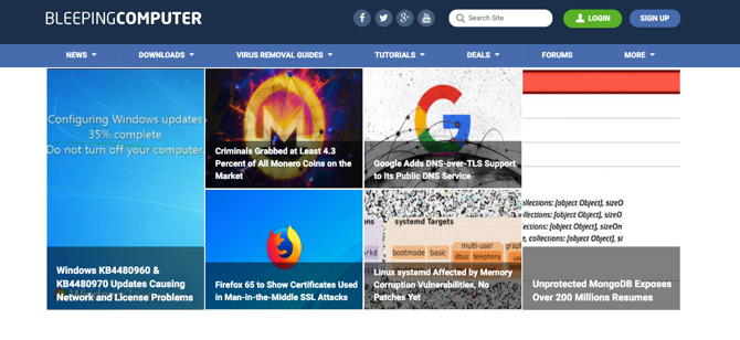 Скриншот BleepingComputer