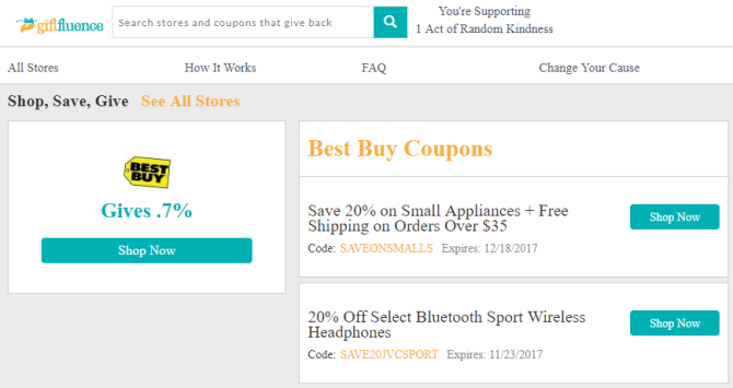 Giftfluence автоматические и бесплатные благотворительные пожертвования.