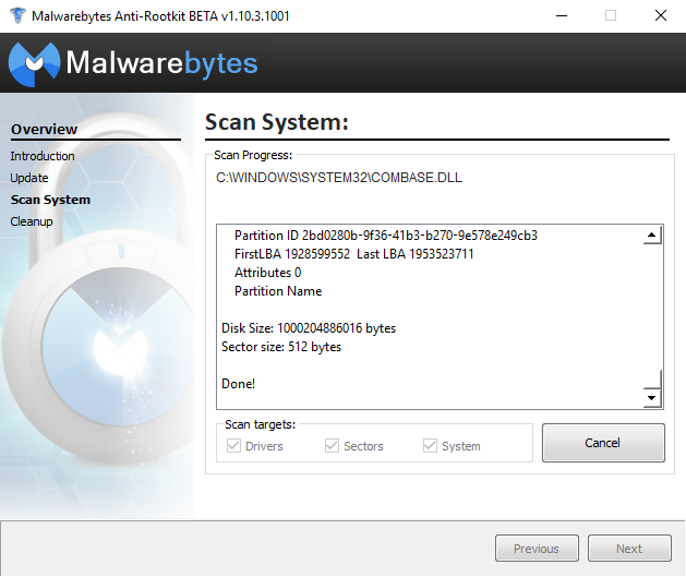 Бесплатные инструменты безопасности - Malwarebytes Anti Rootkit