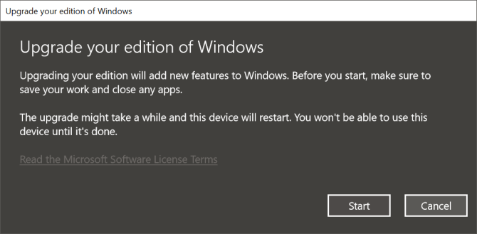 Обновите Windows 10 Edition до Pro