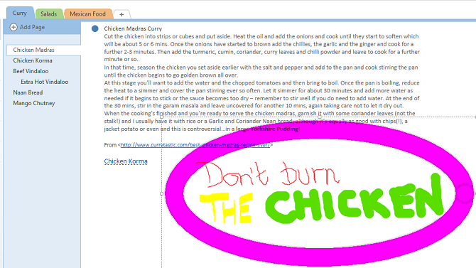 OneNote-чертеж-пример