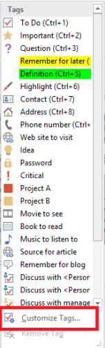 OneNote-надстройка тег