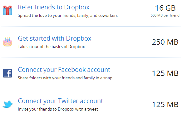 Получите бесплатно Dropbox Space