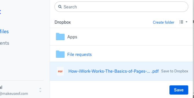 Сохранить PDF в Dropbox с URL в Dropbox