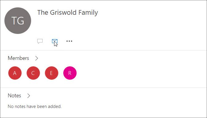 Новая электронная почта Outlook из раздела Люди Windows