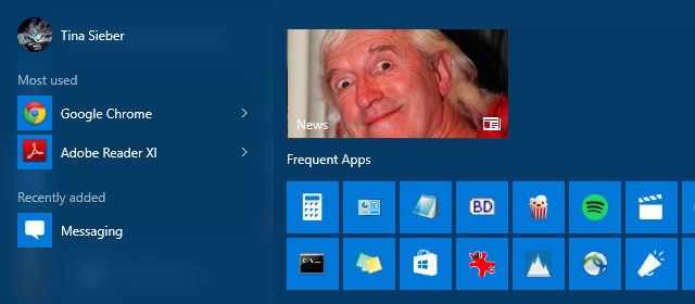 Стартовое меню Creepy Live Tile