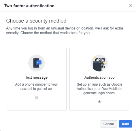 facebook включить 2fa опции