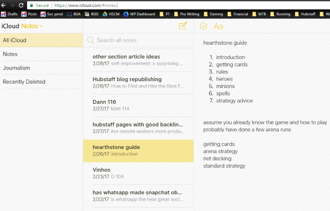 браузер icloud notes