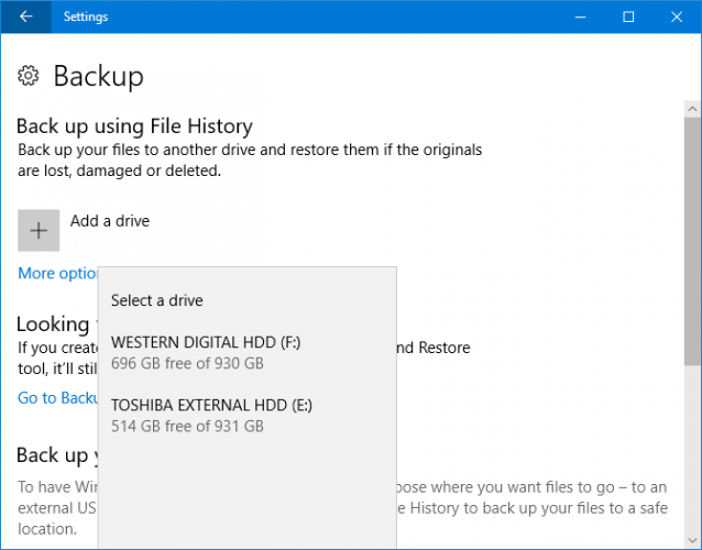 Как сделать резервную копию электронной почты Outlook с историей файлов Windows 10