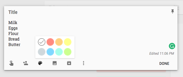 Google держать цветовой код