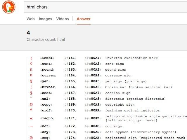 DDG-HTML-символы