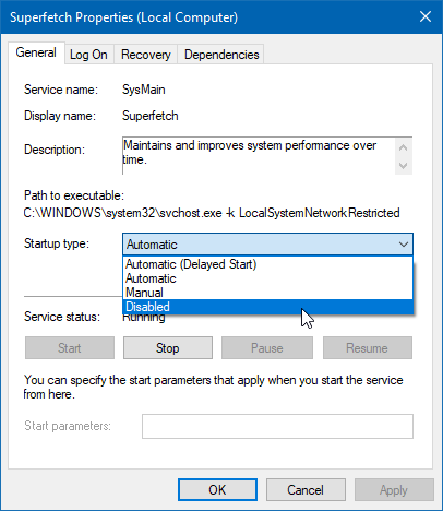 Superfetch Properties Superfetch Properties