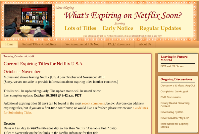 Найти шоу, покидающие Netflix в этом месяце с What's Expiring On Netflix