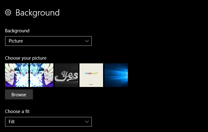 несколько дисплеев Windows 10 - параметры фона