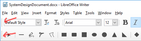 LibreOffice-зонд-панель-положение
