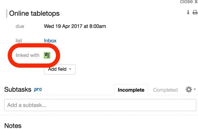 Evernote Помни об интеграции молока