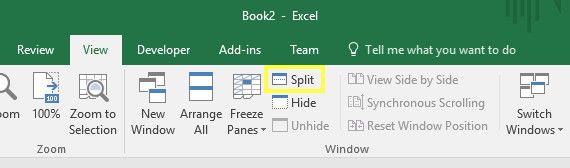 Excel разделить окна