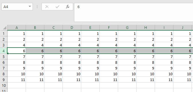 удалить строку Excel