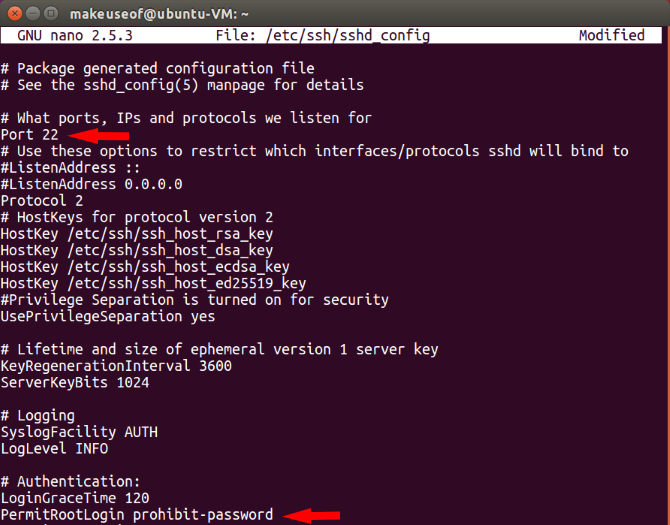 Конфигурация Ubuntu Sshd