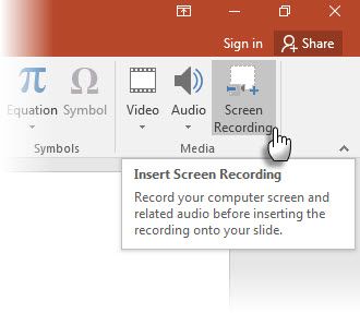 Запись экрана с помощью PowerPoint 2016