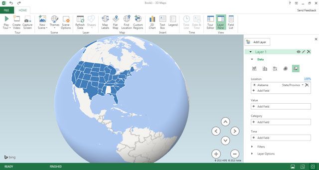 Excel 2016 - 3D Карта