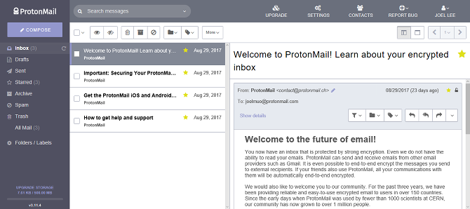 Gmail против ProtonMail: какой почтовый клиент лучше для вас? интерфейс электронной почты protonmail