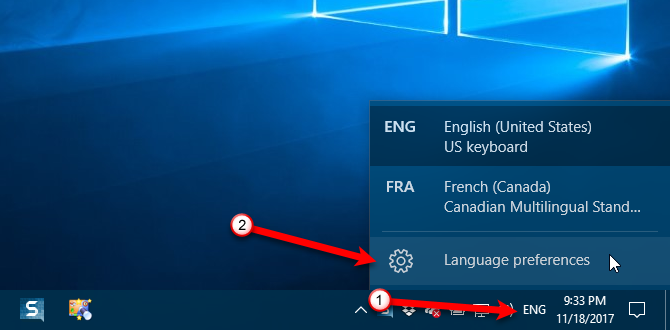 как изменить язык системы в Windows 10