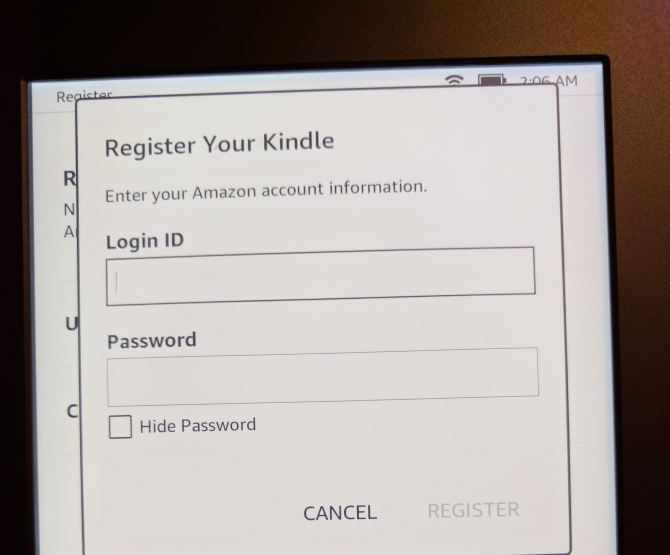 Как настроить и использовать Kindle Paperwhite 04 Зарегистрировать Paperwhite