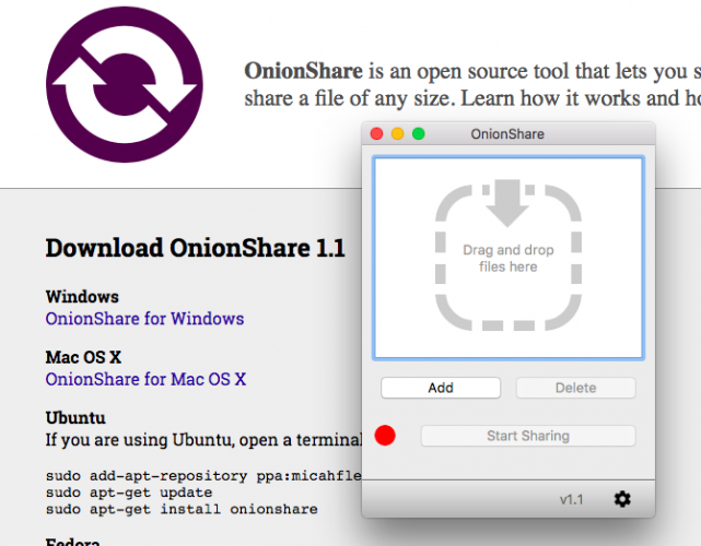 приложения для обеспечения конфиденциальности обеспечивают безопасность данных onionshare