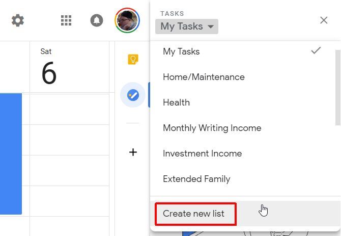 создать новый список