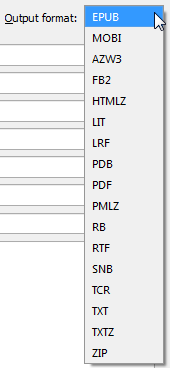 Выходные форматы калибра