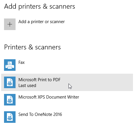 Windows 10 Параметры печати в PDF