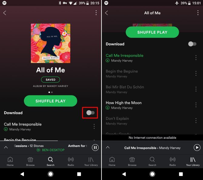 Потоковая передача музыки Spotify: неофициальное руководство 22 Spotify Mobile Сохранить в автономном режиме
