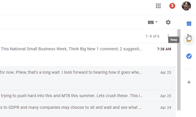 Открытие Google Календаря в правой боковой панели Gmail