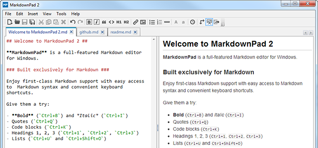 markdownpad-окна редактора