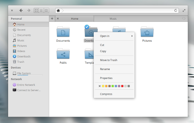 elementaryos loki контекстное меню