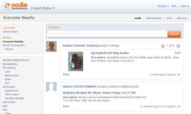 Oodle - такой сайт, как Craigslist