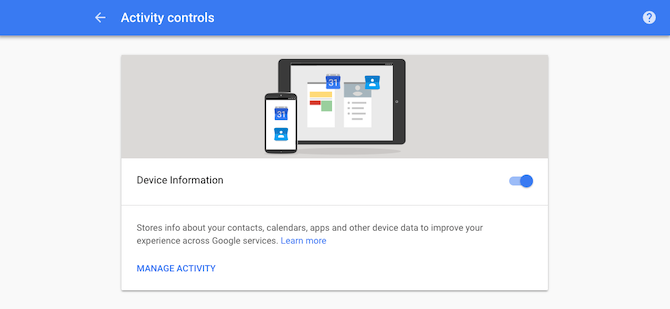 Отключить информацию об устройстве Google Android