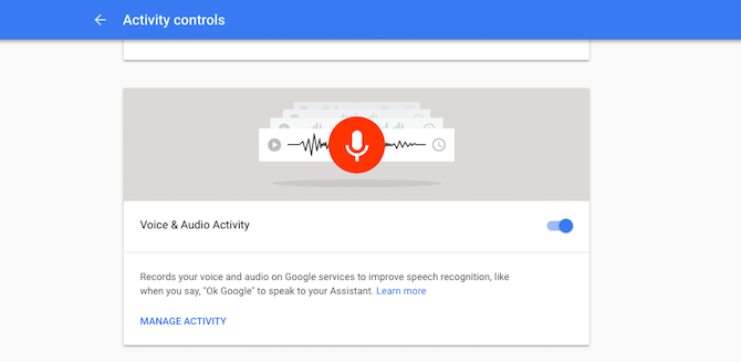 Отключить Голос, Аудио Активность Google