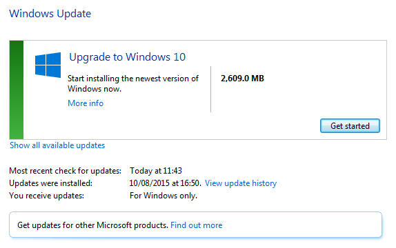 Windows 10 Windows Update свободный путь