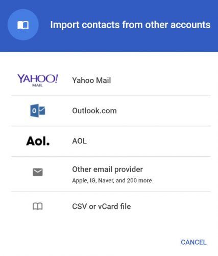 Как добавить и удалить контакты в Gmail Импорт контактов e1512508392143