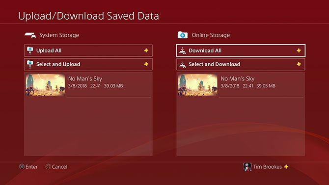 Выгрузка / загрузка данных в PlayStation Plus