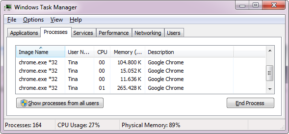 Лучший браузер с отличными функциями - Google Chrome Windows Task Manager Chrome